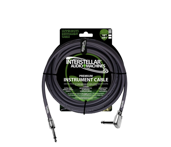 Guitar Cable - Hyperdrive Premium Instrument Cables - 10ft and 20ft / Angle-Straight / Angle-Angle / Straight Straight Connectors
