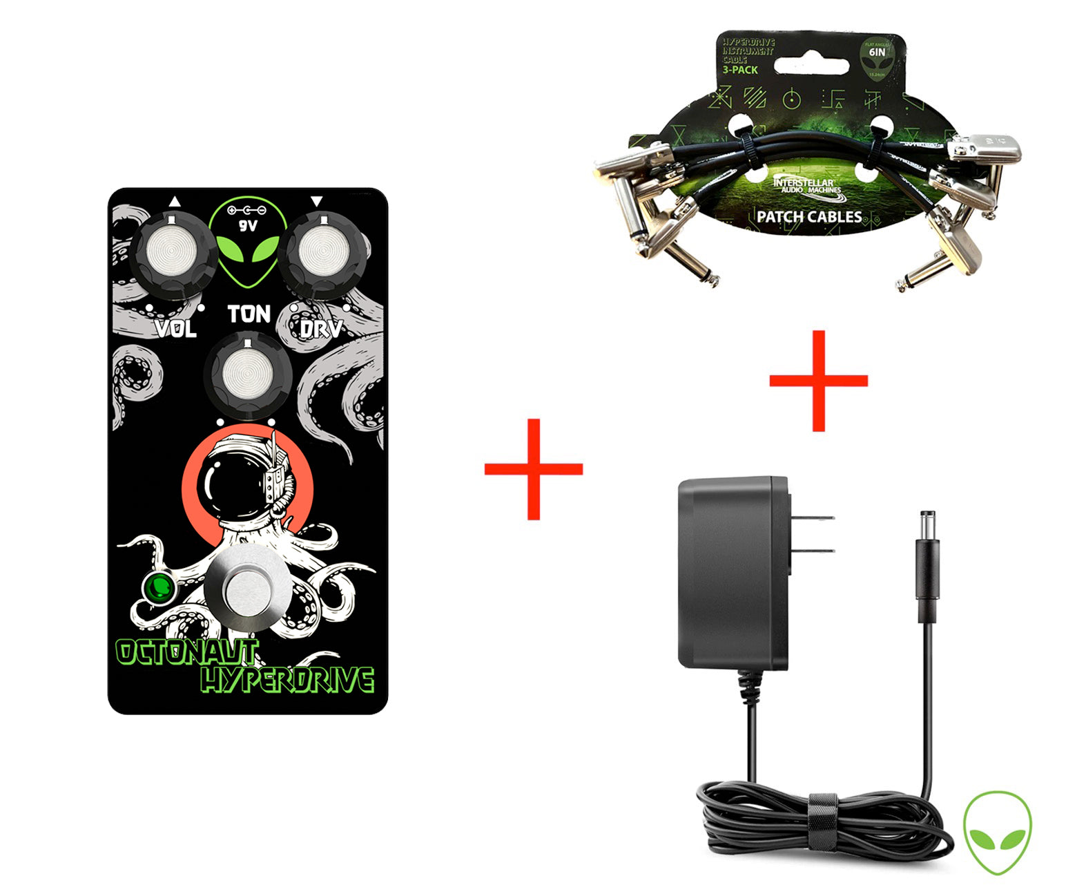 Octonaut Tri Bundle (Pedal, Patch Cables & 9V Power Supply)