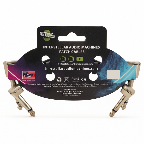 Patch Cables - Hyperdrive Premium Instrument Patch Cables - 6in (3 pack) Angle/Angle Connectors