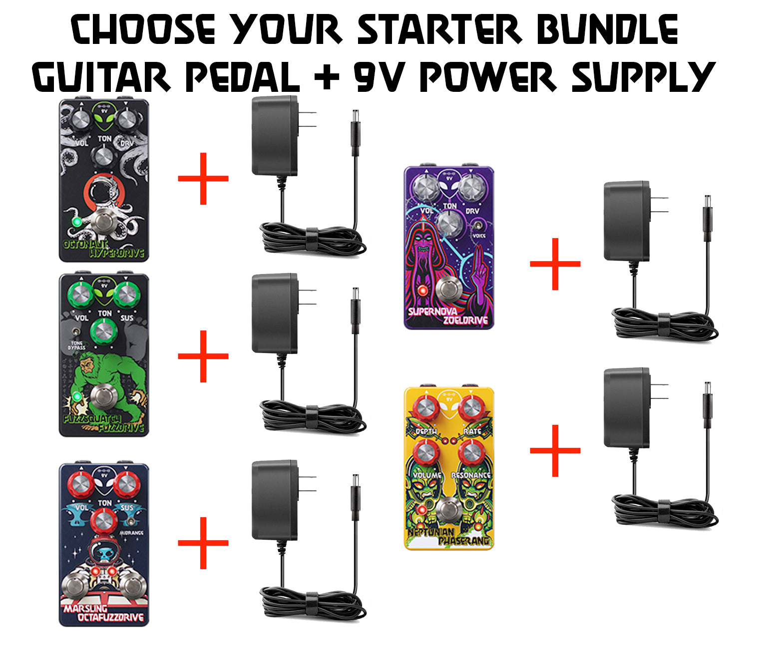 Guitar Pedal and Power Supply Power Bundle (Choose Your Bundle) Marsling Octafuzzdrive + 9V Power Supply