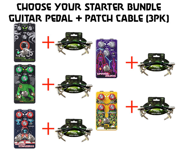 Guitar Pedal and Patch Cable (3pk) Starter Bundle (Choose Your Bundle)
