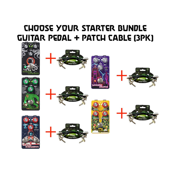 Guitar Pedal and Patch Cable (3pk) Starter Bundle (Choose Your Bundle)