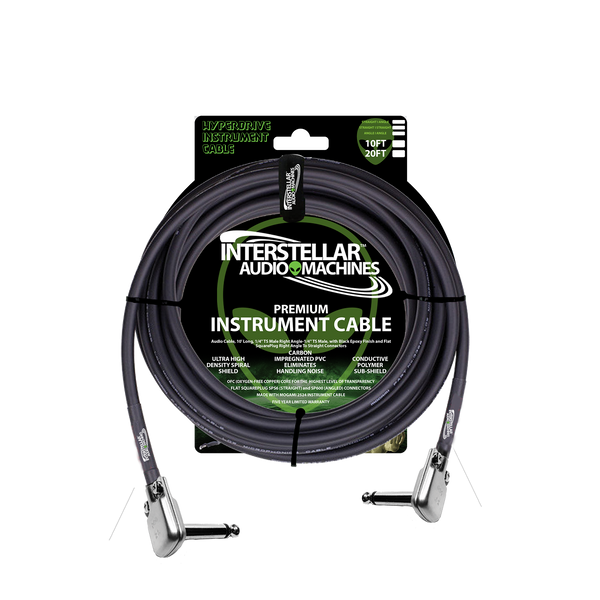 Hyperdrive Premium Instrument Cables - 10ft and 20ft / Angle-Straight / Angle-Angle / Straight Straight Connectors