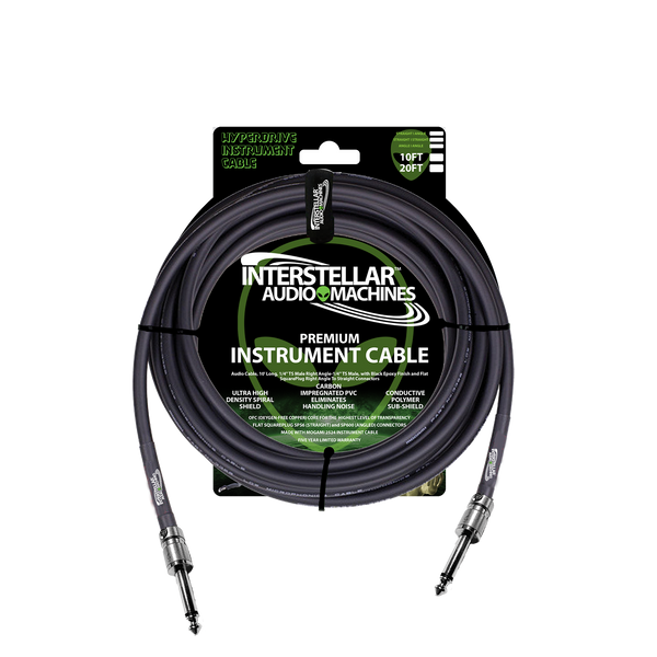 Hyperdrive Premium Instrument Cables - 10ft and 20ft / Angle-Straight / Angle-Angle / Straight Straight Connectors